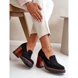 Scarpe con Tacco Alto da Donna in Eco Camoscio Nero Vinceza 58105 2
