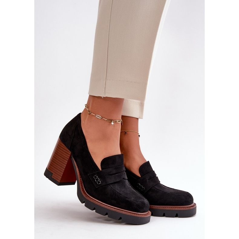 Scarpe con Tacco Alto da Donna in Eco Camoscio Nero Vinceza 58105 1