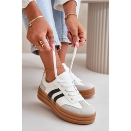 Sneakers Platform da Donna Bianche e Grigie Nesonice bianco 1