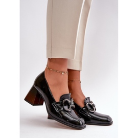 Décolleté In Pelle Con Decorazione Nera Laura Messi 2845 nero 1