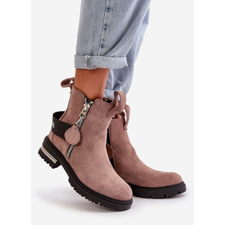 Stivaletti da donna isolanti con cerniera, Calvaro beige scuro 1