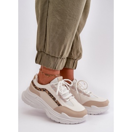 Scarpe sportive da donna beige con suola spessa Lerila 1