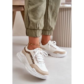 Scarpe sportive da donna beige con suola spessa Lerila 2