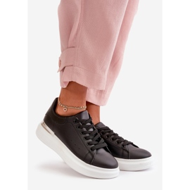 Sneakers Basse da Donna con Plateau, Realizzate in Eco Pelle, Nevelena Nero 1