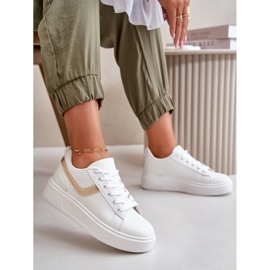 Sneakers Platform da Donna Realizzate in Eco Pelle, Brennessa Bianca e Oro 1