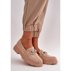 Mocassini Da Donna In Eco Camoscio Con Decorazione, Beige Glicine 2