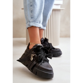 Sneakers da Donna in Pelle Su Platform Nere CheBello 4568 nero 2