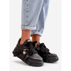 Sneakers da Donna in Pelle Su Platform Nere CheBello 4568 nero 1