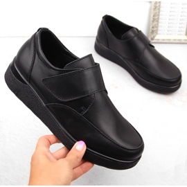 Scarpe da donna in pelle con velcro, nere, T.Sokolski J24-441 nero 1