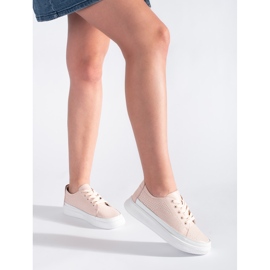 Sneakers in pelle rosa traforata di Sergio Leone 2