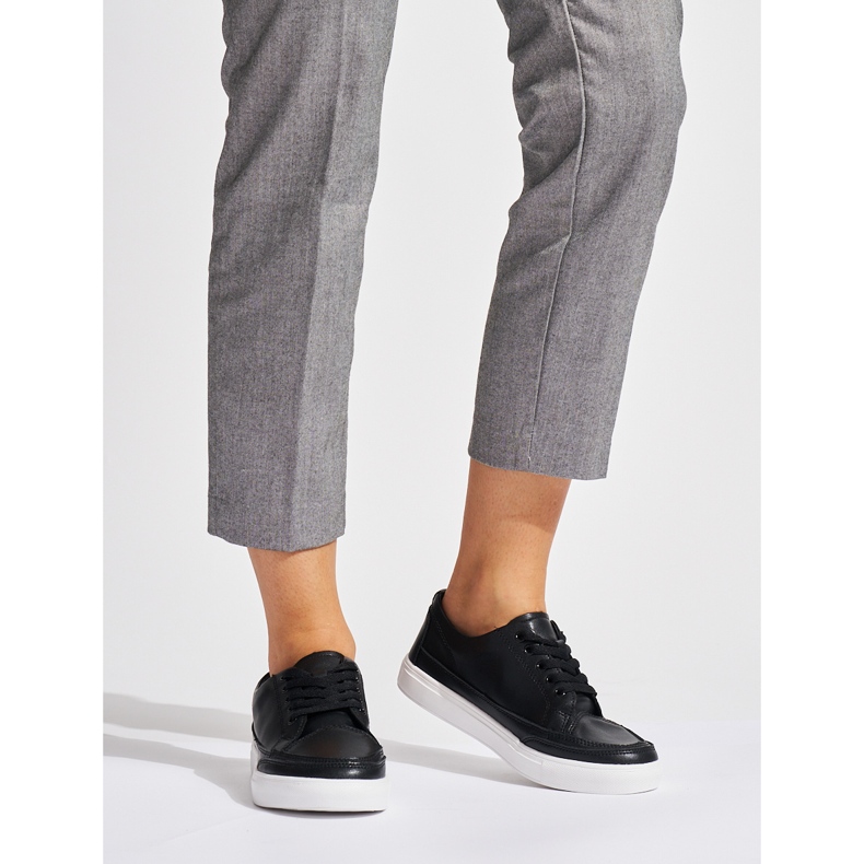 Sneakers da donna in pelle nera di Sergio Leone nero 1