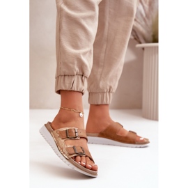 Comode Infradito da Donna con Fibbie Inblu CN000033 Marrone 2