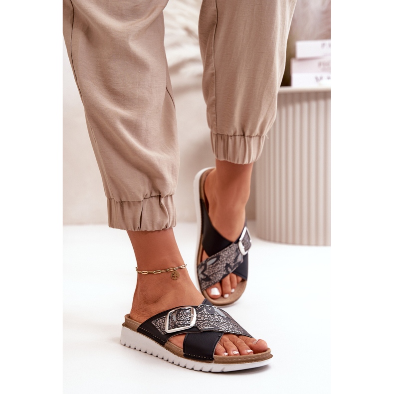Comode Infradito da Donna Con Fibbia Inblu CN000032 Nero 2