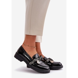 Mocassini da Donna in Vernice Con Fiocco S.Barski HY42-331A Nero 1