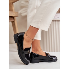 Mocassini da donna in pelle verniciata con orsetto nero S.Barski HY42-339A 2
