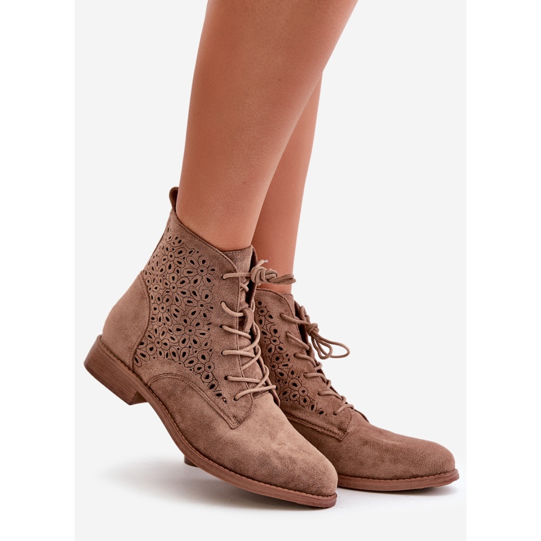Stivaletti Da Donna Con Motivo Marrone S.Barski HY66-136 1