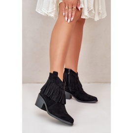 Stivali Cowboy Da Donna Con Cerniera Eco Scamosciato Nero S.Barski HY42-127 2