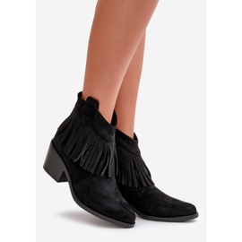 Stivali Cowboy Da Donna Con Cerniera Eco Scamosciato Nero S.Barski HY42-127 1