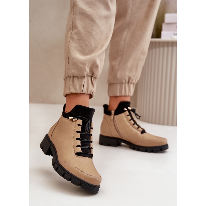 Stivali Bassi Isolanti da Donna Realizzati in Eco Pelle, Erisabelle Beige 2