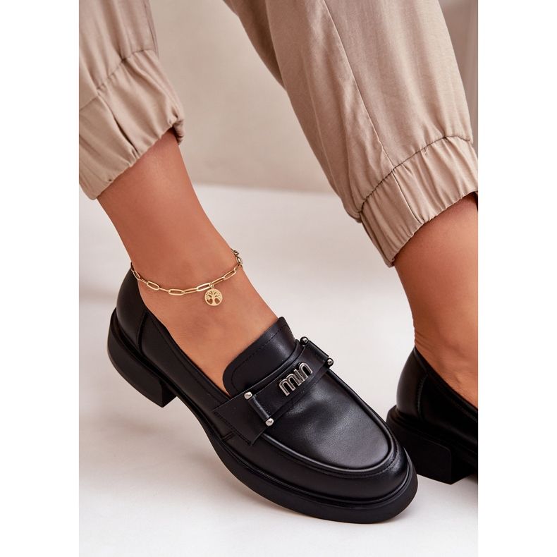 Mocassini Eleganti da Donna in Pelle Naturale, Nero Vinceza 91114 2