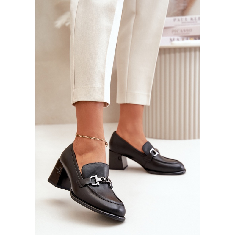 Scarpe da donna eleganti in pelle con tacco alto, Vinceza nera 91116 nero 2