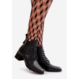 Stivali Stringati da Donna con Tacco Alto, Calda Pelle Naturale, Vinceza Nero 91110 1