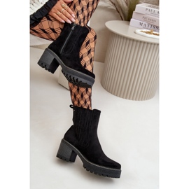 Stivali con Tacco Alto da Donna Realizzati in Eco Pelle Scamosciata, Caldo Nevitas Nero 2