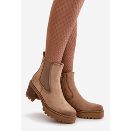 Stivali Isolanti Da Donna Con Tacco Alto In Eco Camoscio Beige Irissinae 1