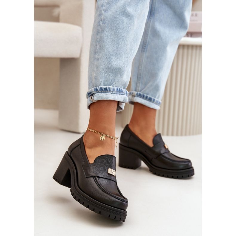 Zazoo 20168 Scarpe Eleganti da Donna con Tacco Alto, Pelle Naturale, Nero 2