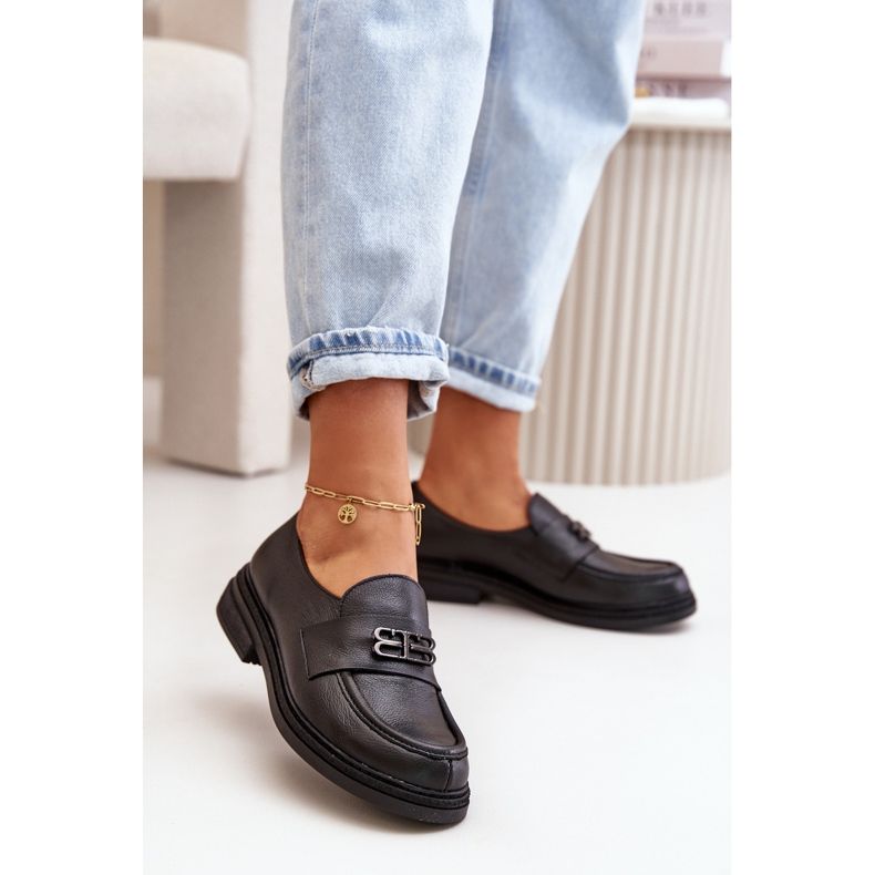 Zazoo 20174 Scarpe basse eleganti da donna in pelle, nere nero 2