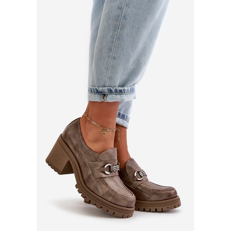 Zazoo 20175 Scarpe con Tacco Alto da Donna, Pelle Naturale, Beige Scuro 1