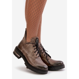 Zazoo 60309 Stivali bassi in pelle da donna Beige scuro 1