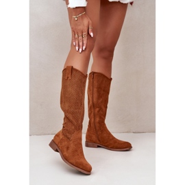 Stivali da donna traforati Camel S.Barski HY42-139 marrone 1