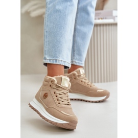 Scarpe sportive isolanti da donna su piattaforma Khaki Ariatte beige 2