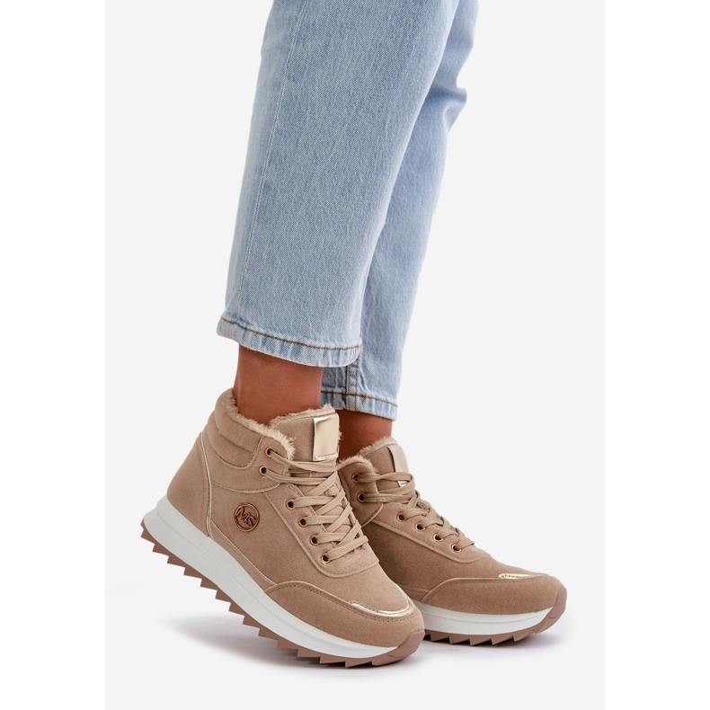 Scarpe sportive isolanti da donna su piattaforma Khaki Ariatte beige 1