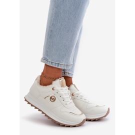 Scarpe sportive da donna con isolamento in pelliccia sulla piattaforma, Lerisas bianche bianco 1