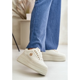 Sneakers sportive isolanti da donna con suola spessa, Ardiela beige 2