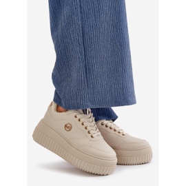 Sneakers sportive isolanti da donna con suola spessa, Ardiela beige 1