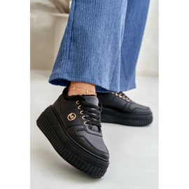 Sneakers sportive isolate da donna con suola spessa, Nero Verisha 2