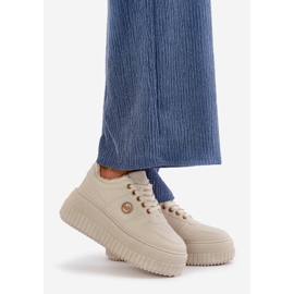 Sneakers sportive isolanti da donna con suola spessa, Beige Verisha 1