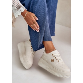 Sneakers sportive isolanti da donna con suola spessa, Beige Verisha 2