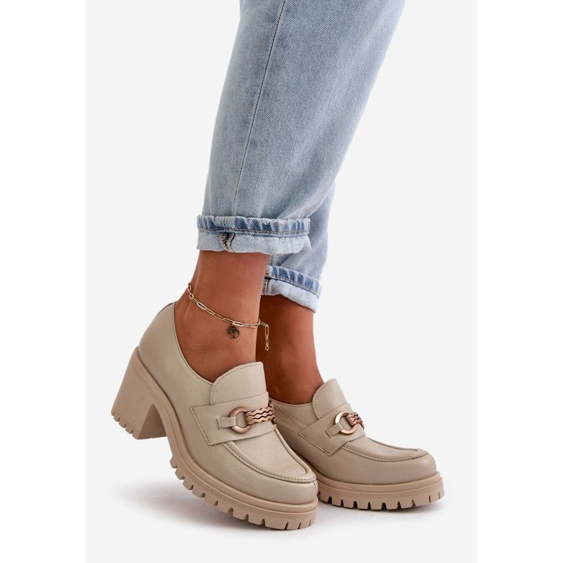 Zazoo 20175 Scarpe con Tacco Alto da Donna, Pelle Naturale, Beige Chiaro 1