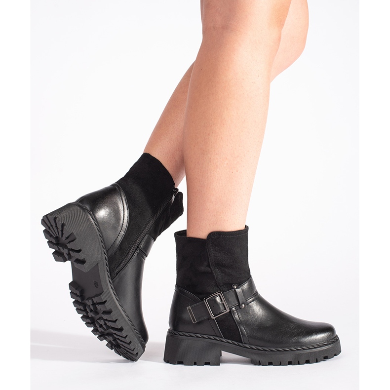 Stivaletti da donna neri con chiusura decorativa nero 1