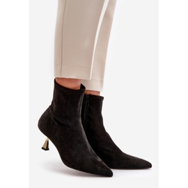 Stivali da donna con tacco alto e punta a punta in eco suede, colore Nero Irithare 1