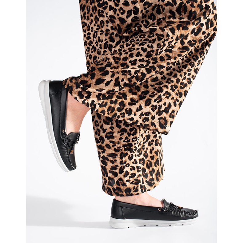 Mocassini neri con plateau nero 2