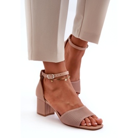 Sandali Da Donna Su Un Tacco Alto, Beige 3