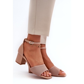Sandali Da Donna Su Un Tacco Alto, Beige 1