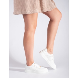 Scarpe sportive da donna in pelle bianca 1