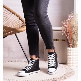 Sneakers alte nere con laccio di Bonifakima nero 1