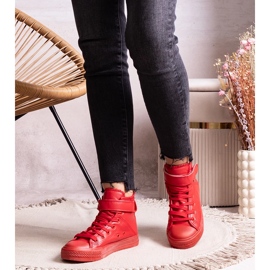 Sneakers alte rosse realizzate in ecopelle Bonbonita rosso 1